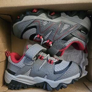 Merrell Trail Quest Jr Toddler 5 M NiB Grey Black Red Hiking Velcro